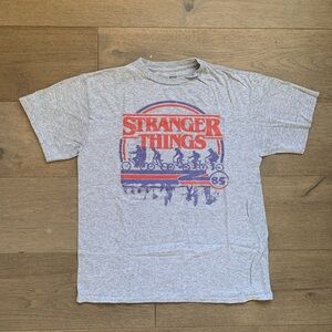Netflix Stranger Things Kids Tee in Gray with Red and Blue